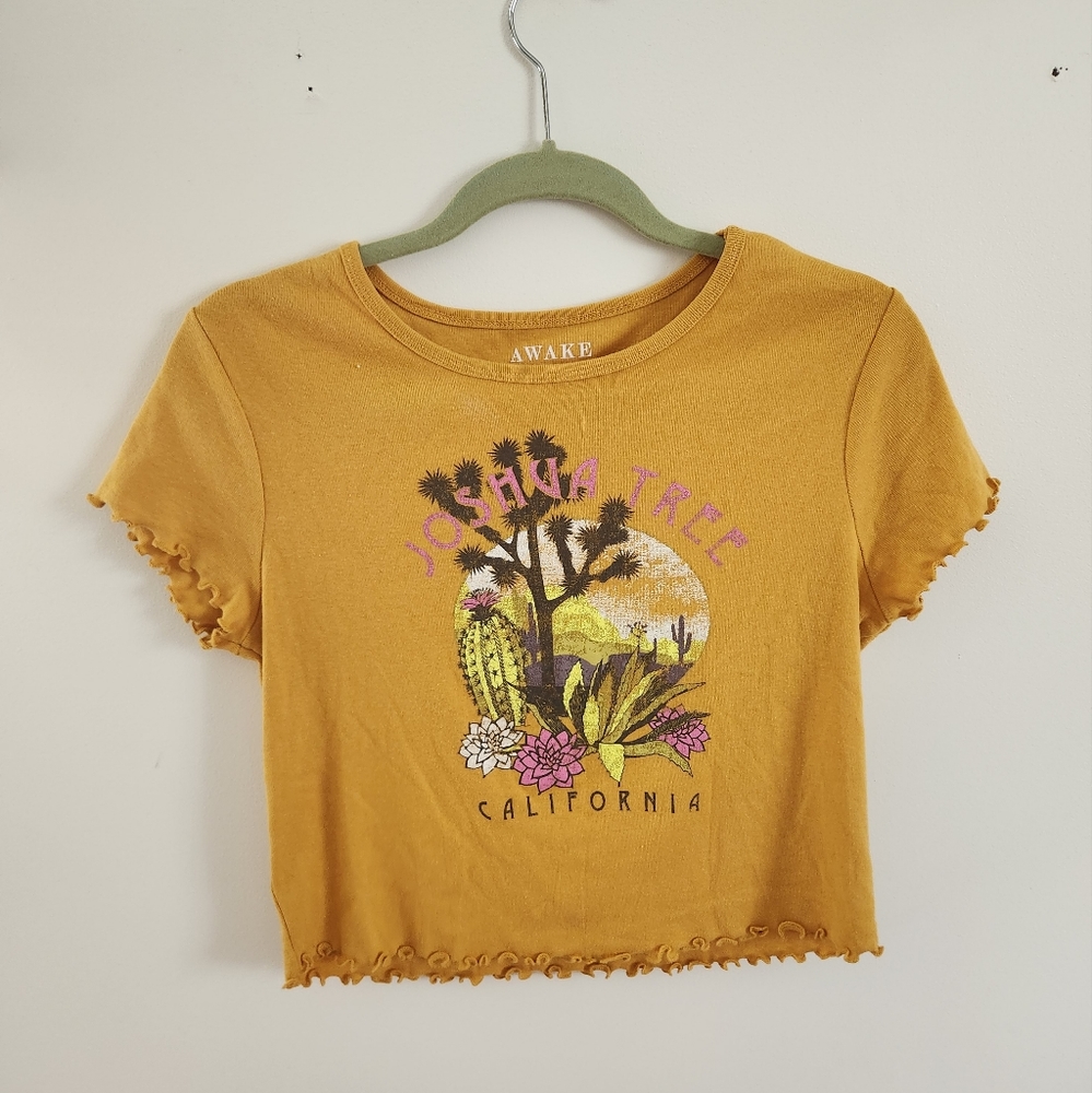 Mustard Yellow Graphic Baby Tee